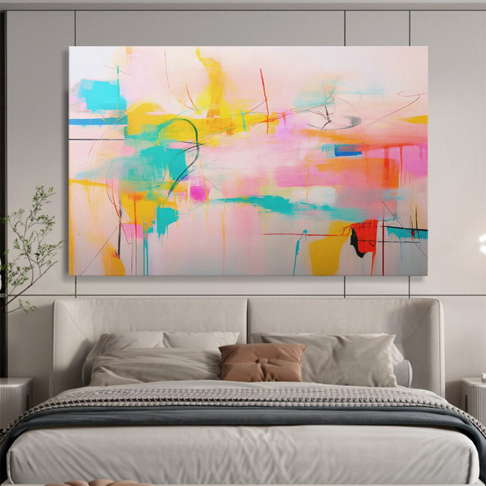 Oversized Custom Hand-Painted Abstract Art for Online Payment Gateway Security Operations Center DLZ2884