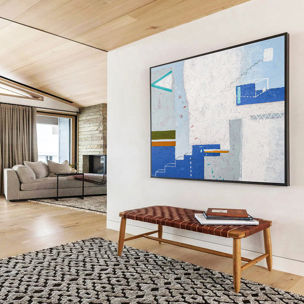 Oversized Custom Abstract Hand Painting for Arctic Tundra Reindeer Herding Cooperative DLZ2955