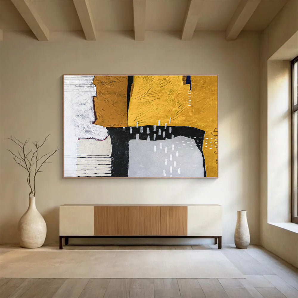 Large-Size Custom Hand-Painted Abstract Painting for Urban Rooftop Vertical Garden Nursery DLZ2958