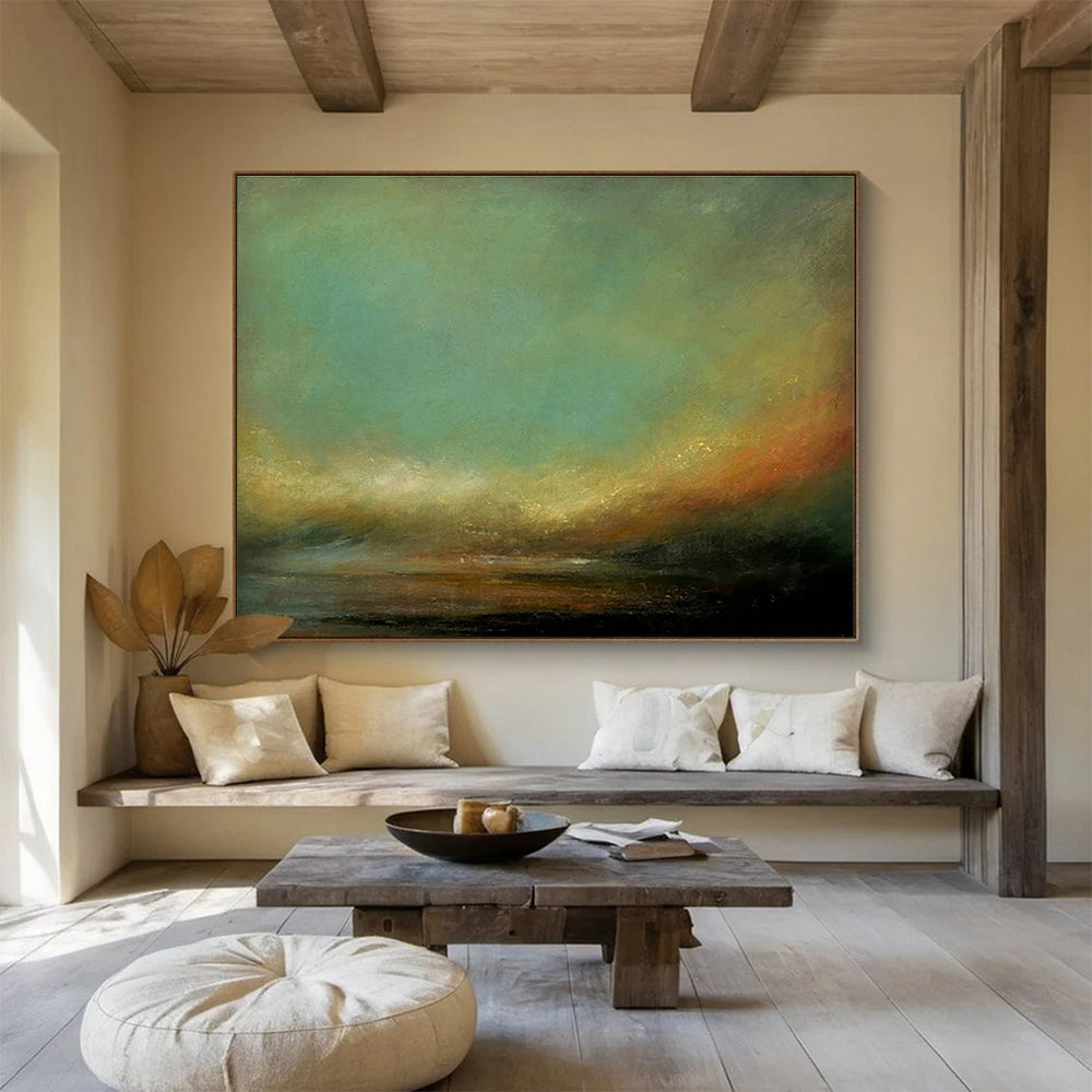 Oversized Custom Abstract Hand Painting for Arctic Freshwater River Sediment Transport and Deposition Research Station DLZ3162