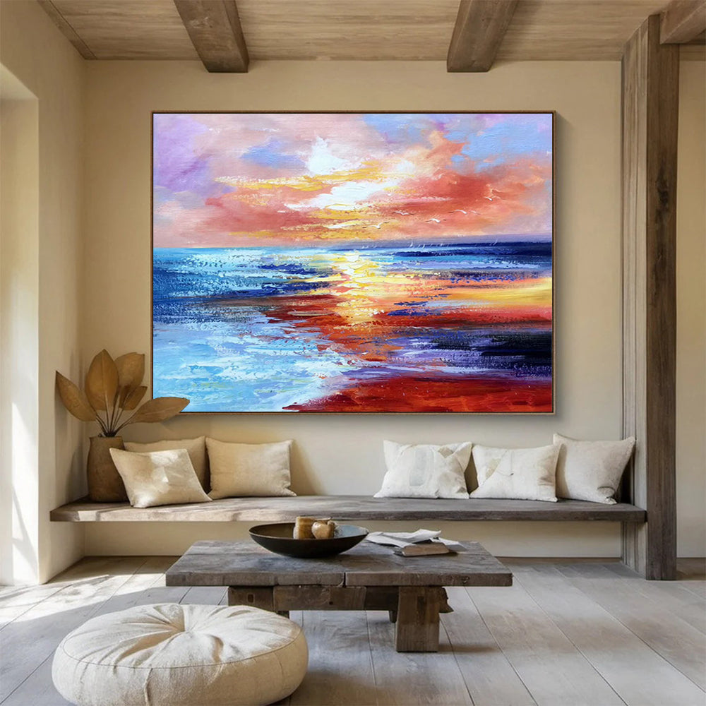 Large Custom Abstract Hand-Painted Art for Dining Room DLZ2678