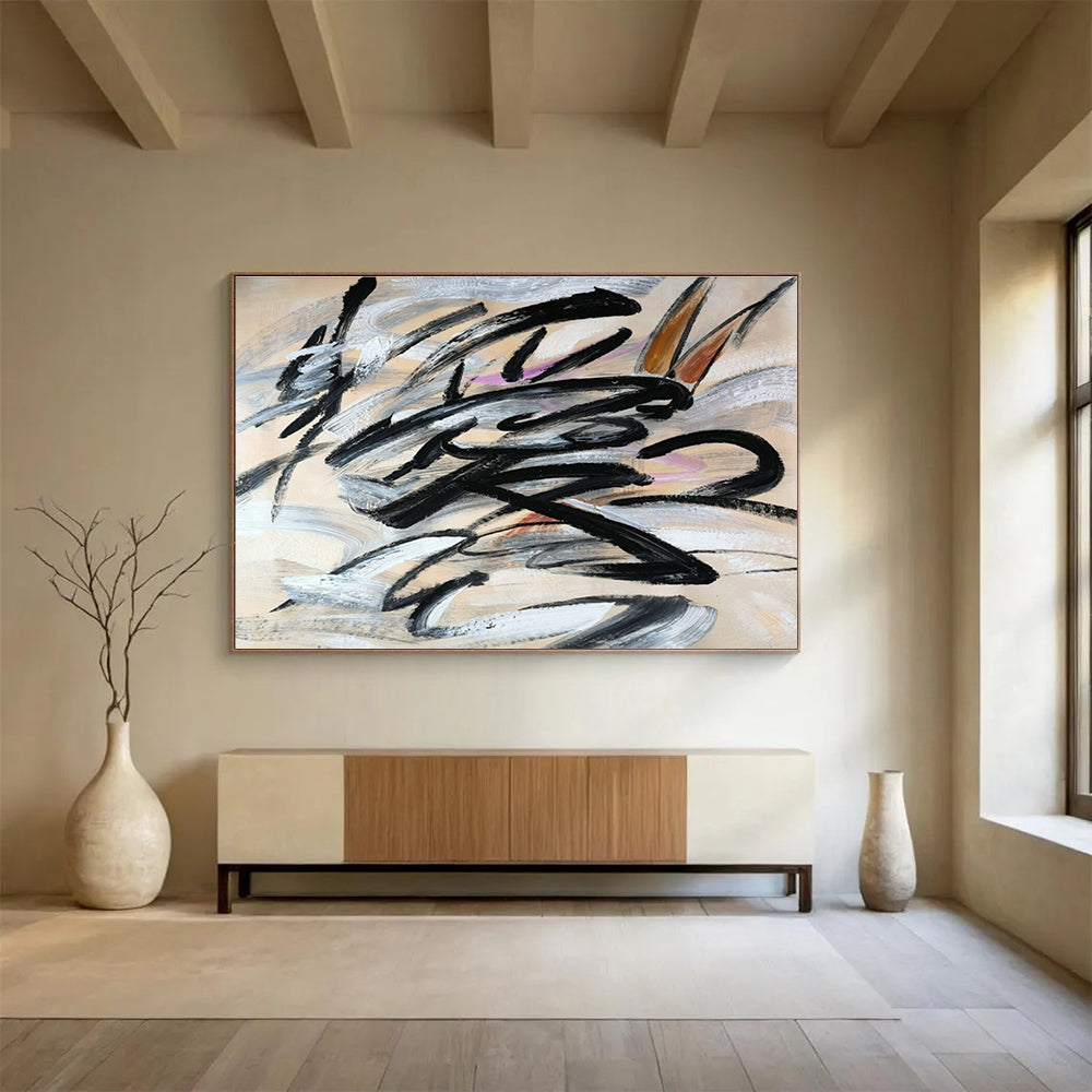Bespoke Vertical Urban Vertical Aquarium Public Gallery Oversized Abstract Hand-Painted Art DLZ2673