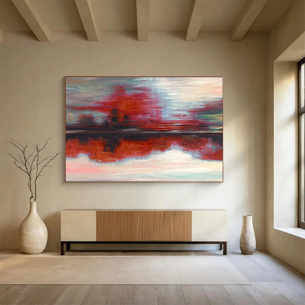 Oversized Custom Hand-Painted Abstract Art for Ambulance Station DLZ2768