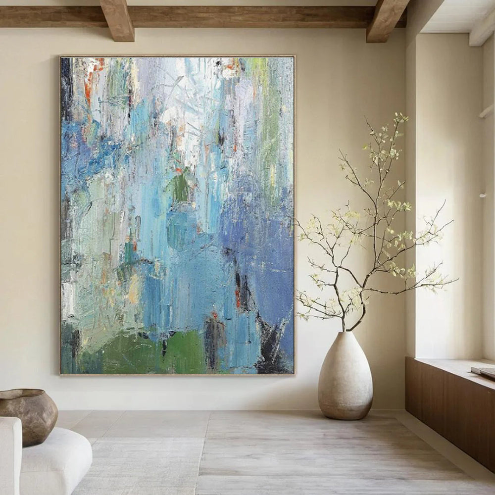 Gigantic Custom Hand-Painted Abstract Painting - Medieval Majesty for Castle Ruins Visitor Centers  DLZ0270