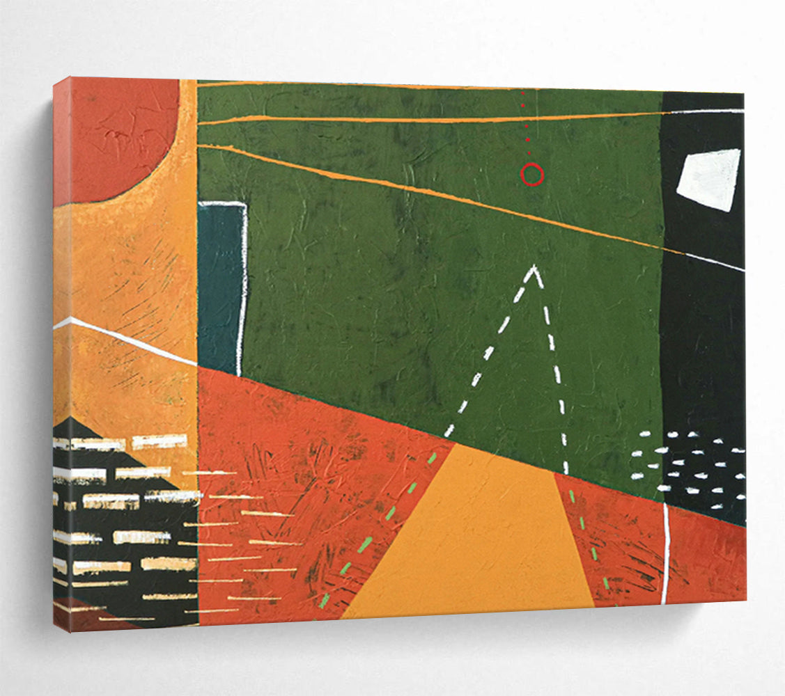 Custom Giant Abstract Hand Painting for Mountain Hydroelectric Pumped Storage Station DLZ2942