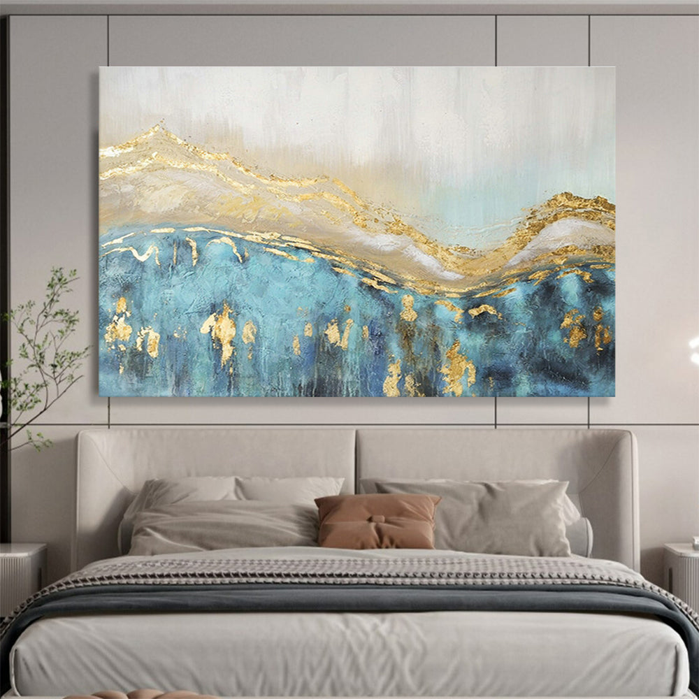 Oversized Custom Abstract Hand Painting for Arctic Tundra Permafrost Thaw Modeling and Prediction Institute DLZ3117