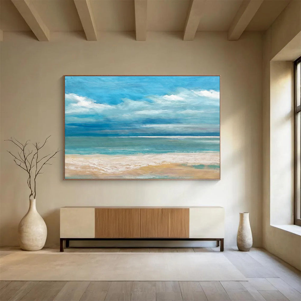 Oversized Custom Abstract Hand Painting for Offshore Wave Energy Converter Deployment Base DLZ3022