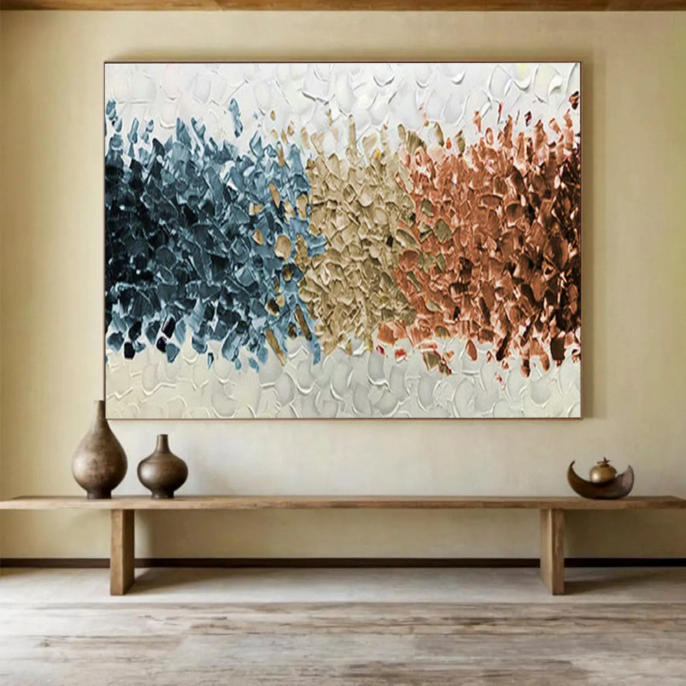 Oversized Custom Abstract Hand Painting for Arctic Freshwater Lake Eutrophication Research Station DLZ3075