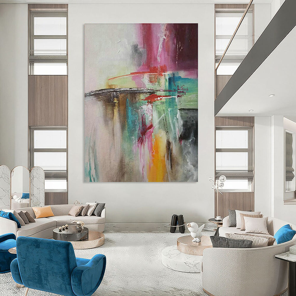 Oversized Custom Handmade Abstract Painting for Traditional Chinese Lion Dance Training Centers  DLZ0056