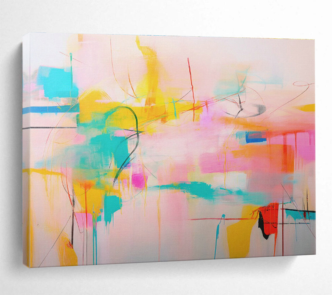 Oversized Custom Hand-Painted Abstract Art for Online Payment Gateway Security Operations Center DLZ2884