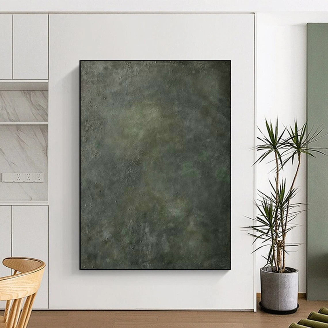 Striking Large-Scale Custom Hand-Painted Abstract Art - Artisanal Appeal for Leatherworking Studios  DLZ0235