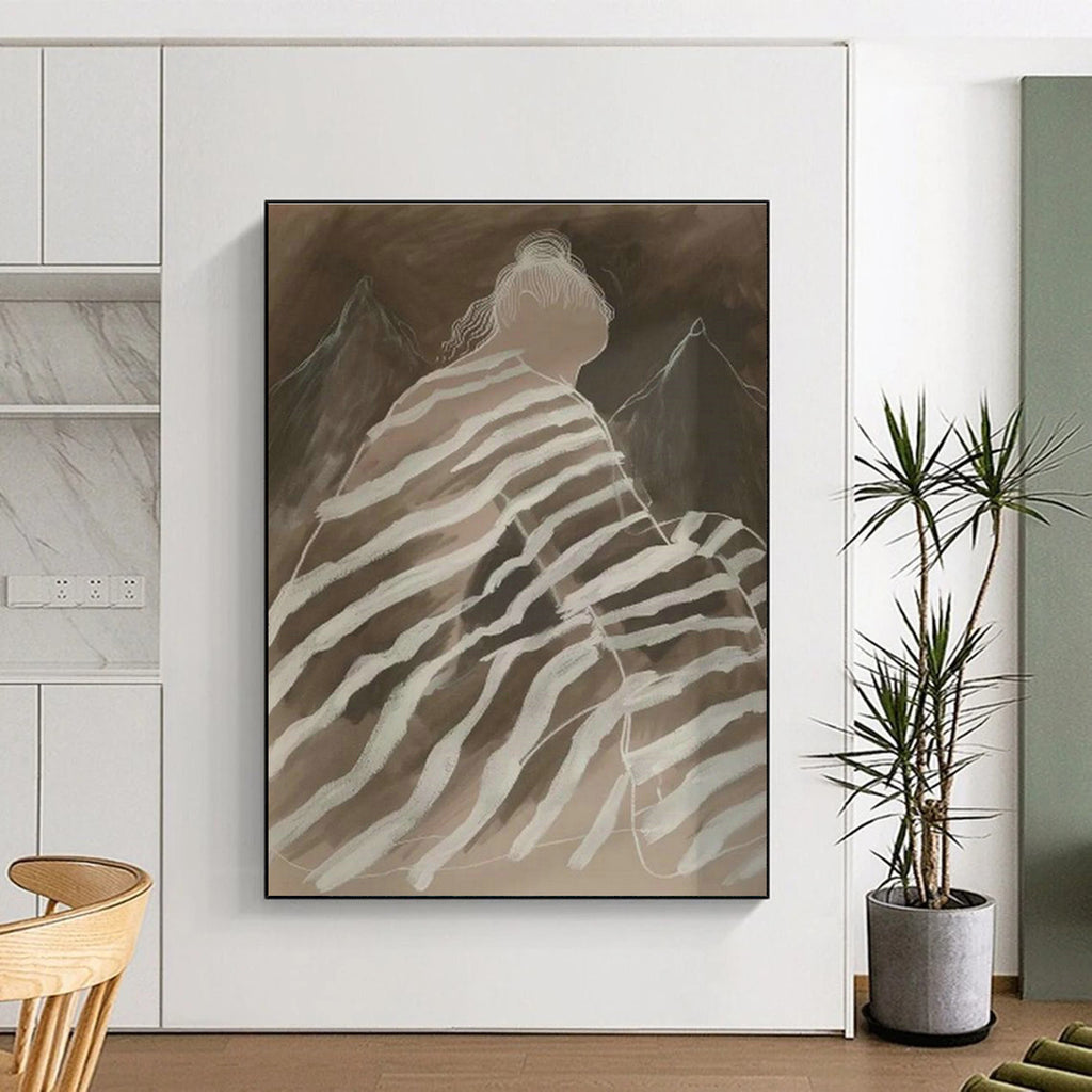 Grand Custom Hand-Painted Abstract Canvas - Industrial Chic for Urban Art Studios  DLZ0218