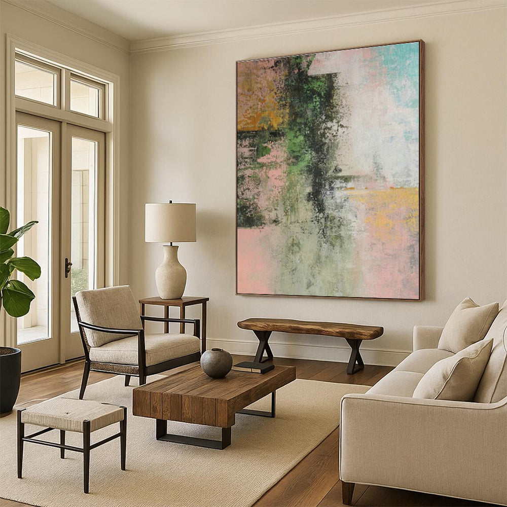 Oversized Custom Handmade Abstract Painting for Traditional Japanese Kimono Ateliers  DLZ0044