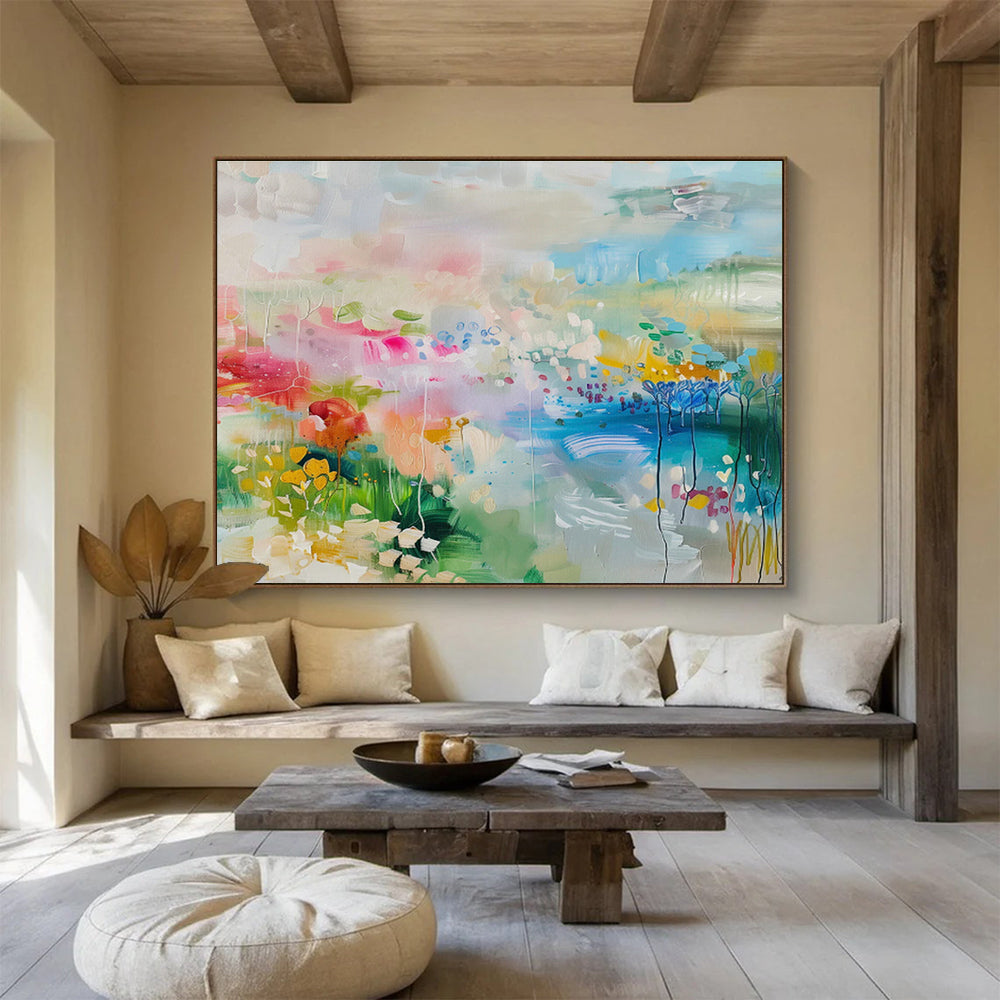 Large-Size Custom Abstract Hand Painting for Social Media Content Moderation Center DLZ2878