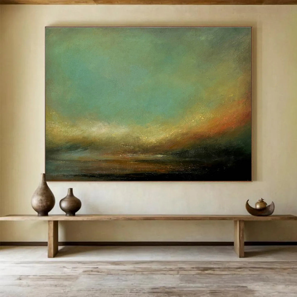 Oversized Custom Abstract Hand Painting for Arctic Freshwater River Sediment Transport and Deposition Research Station DLZ3162