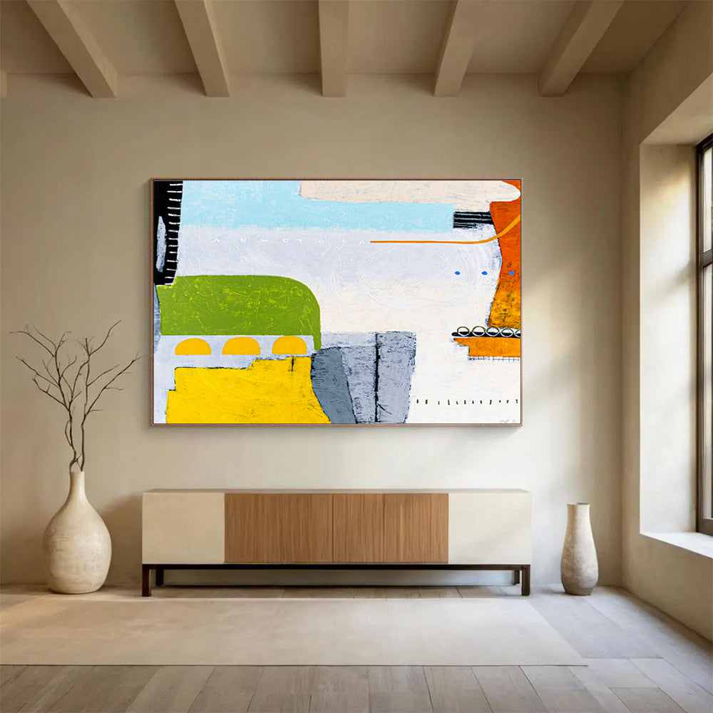 Large-Size Custom Hand-Painted Abstract Painting for Submarine Aquaculture Monitoring Station DLZ2929