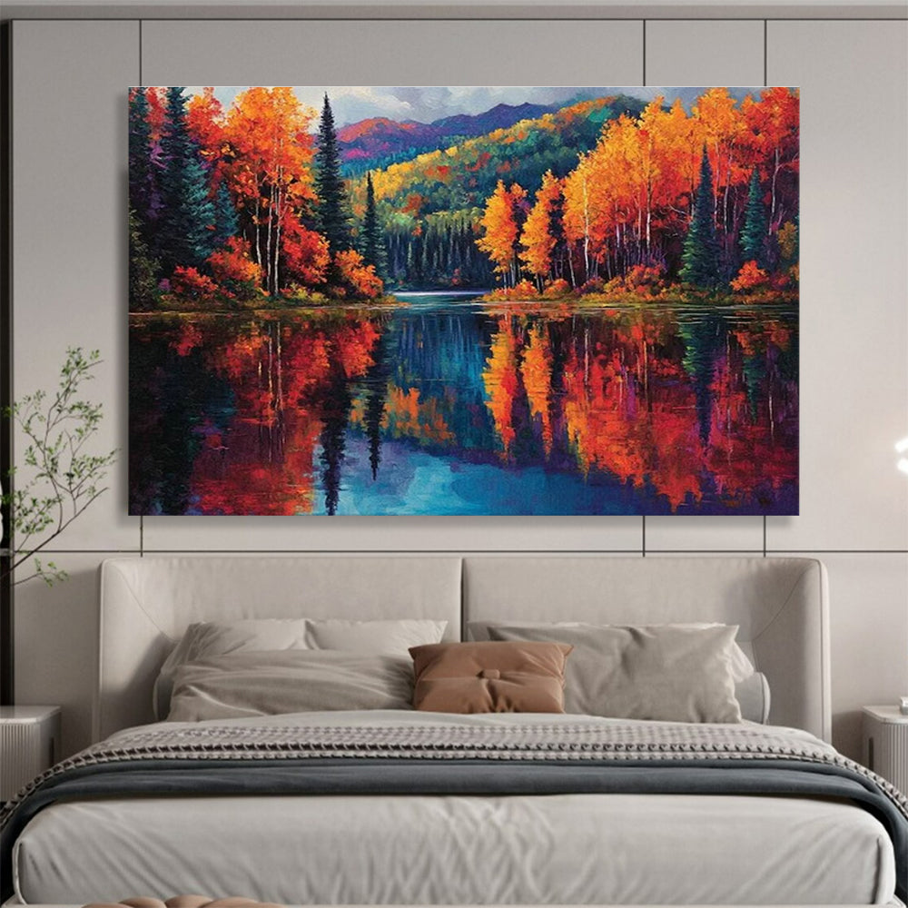 Oversized Custom Abstract Hand Painting for Arctic Tundra Soil Erosion and Stabilization Research Station DLZ3202