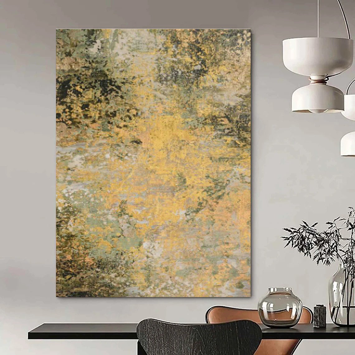Extra Wide Custom Handmade Abstract Painting for Aquaponics Farms' Visitor Centers  DLZ0075