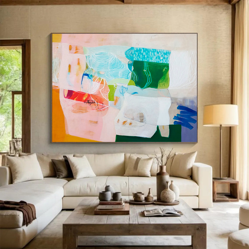 Luminous Resin Custom Hand-Painted Abstract for Nightclub Visual Installations