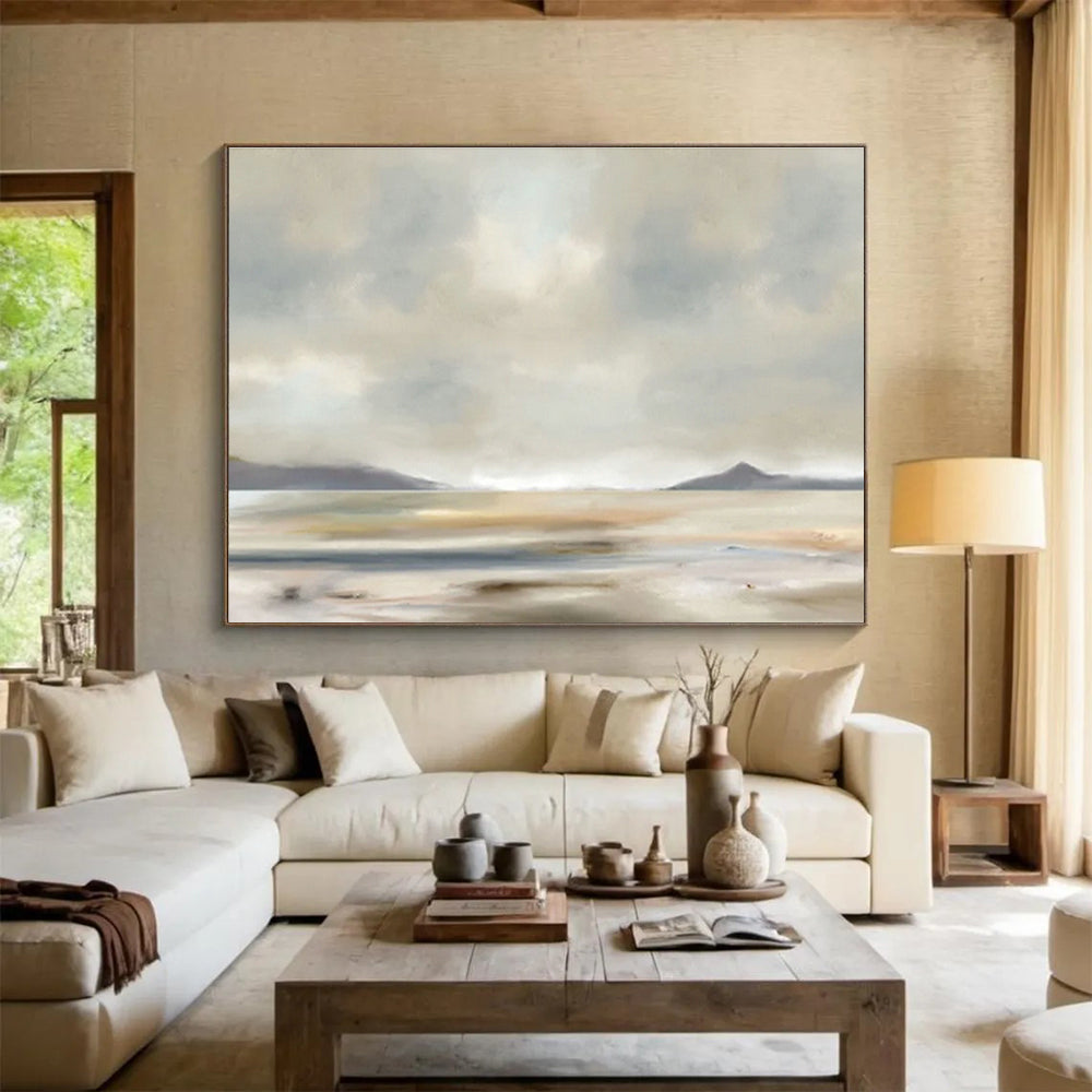 Oversized Custom Abstract Hand Painting for Nonprofit Office DLZ2743