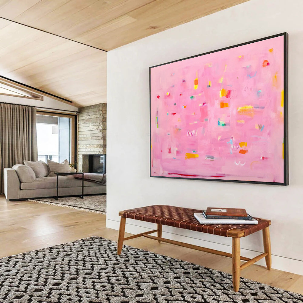 Optical Illusion Custom Hand-Painted Geometric Abstract for Entryway Focal Points