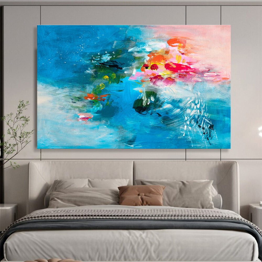 Solar-Powered LED Backlit Custom Hand-Painted Abstract Art for Corridors and Modern Spaces