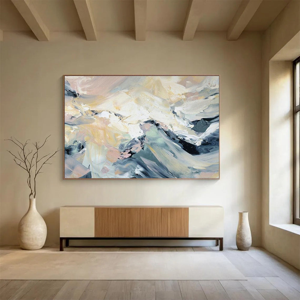 Oversized Custom Abstract Hand Painting for Trolleybus Depot Administrative Office DLZ2808