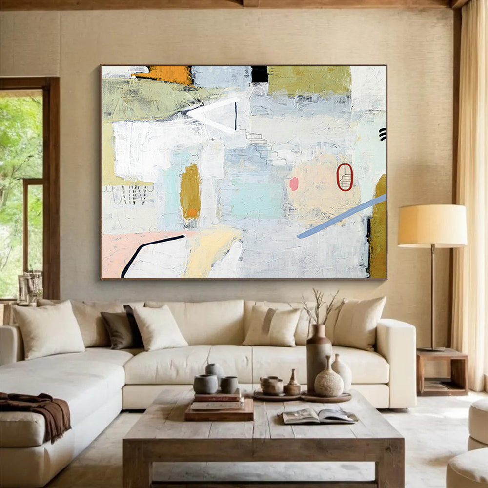 Custom-Made Giant Abstract Hand Painting for River Tidal Energy Generation Facility DLZ2938
