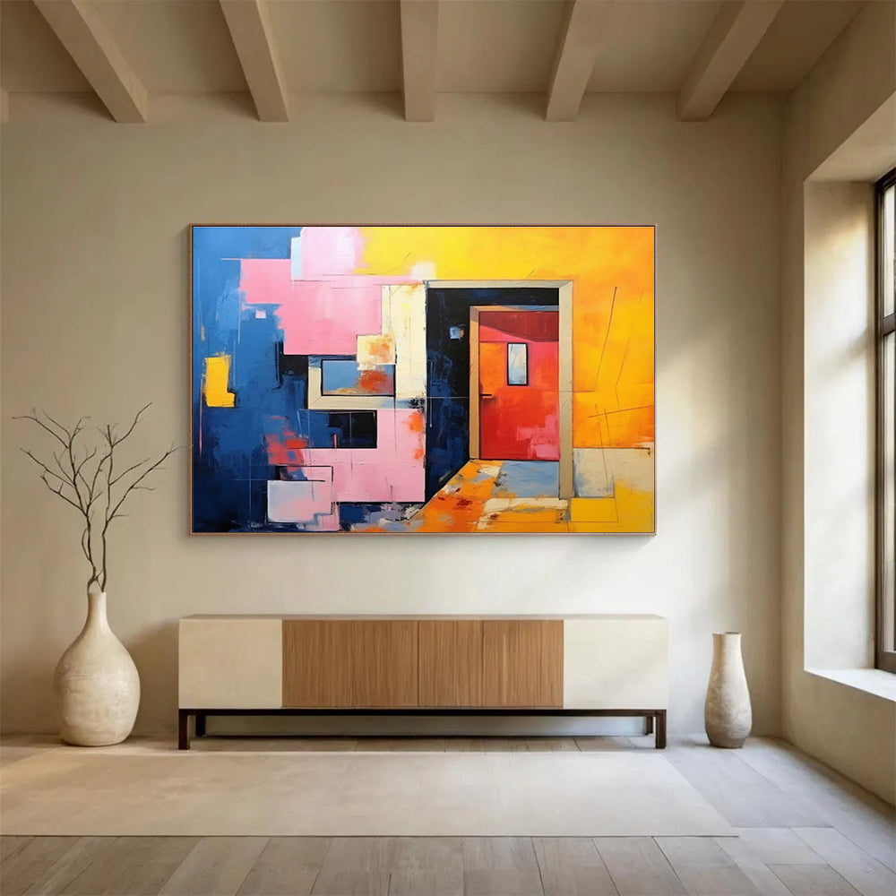Oversized Custom Hand-Painted Abstract Art for Antarctic Marine Phytoplankton Research Station DLZ3026