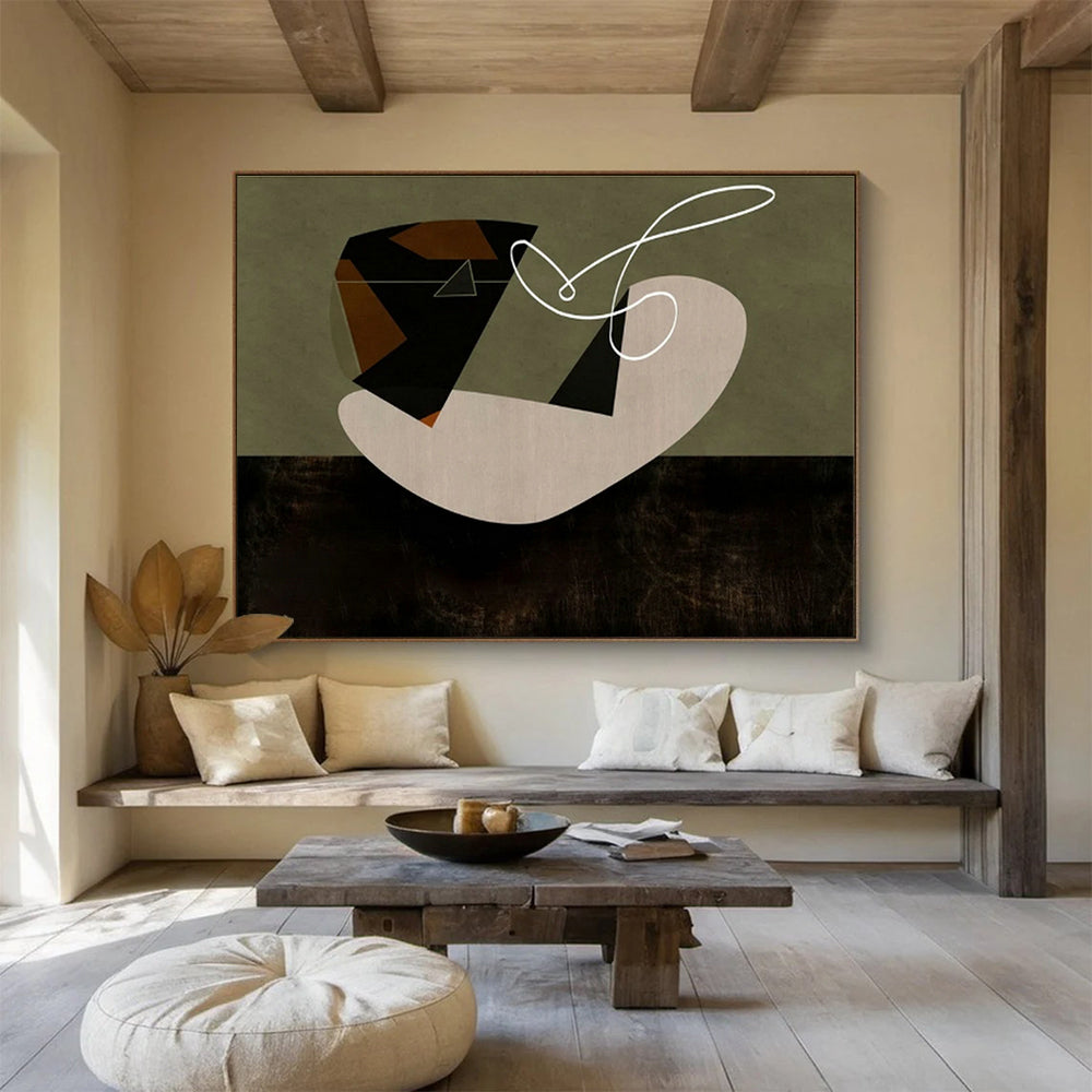 Custom Giant Abstract Hand Painting for Coffee Roastery DLZ2746