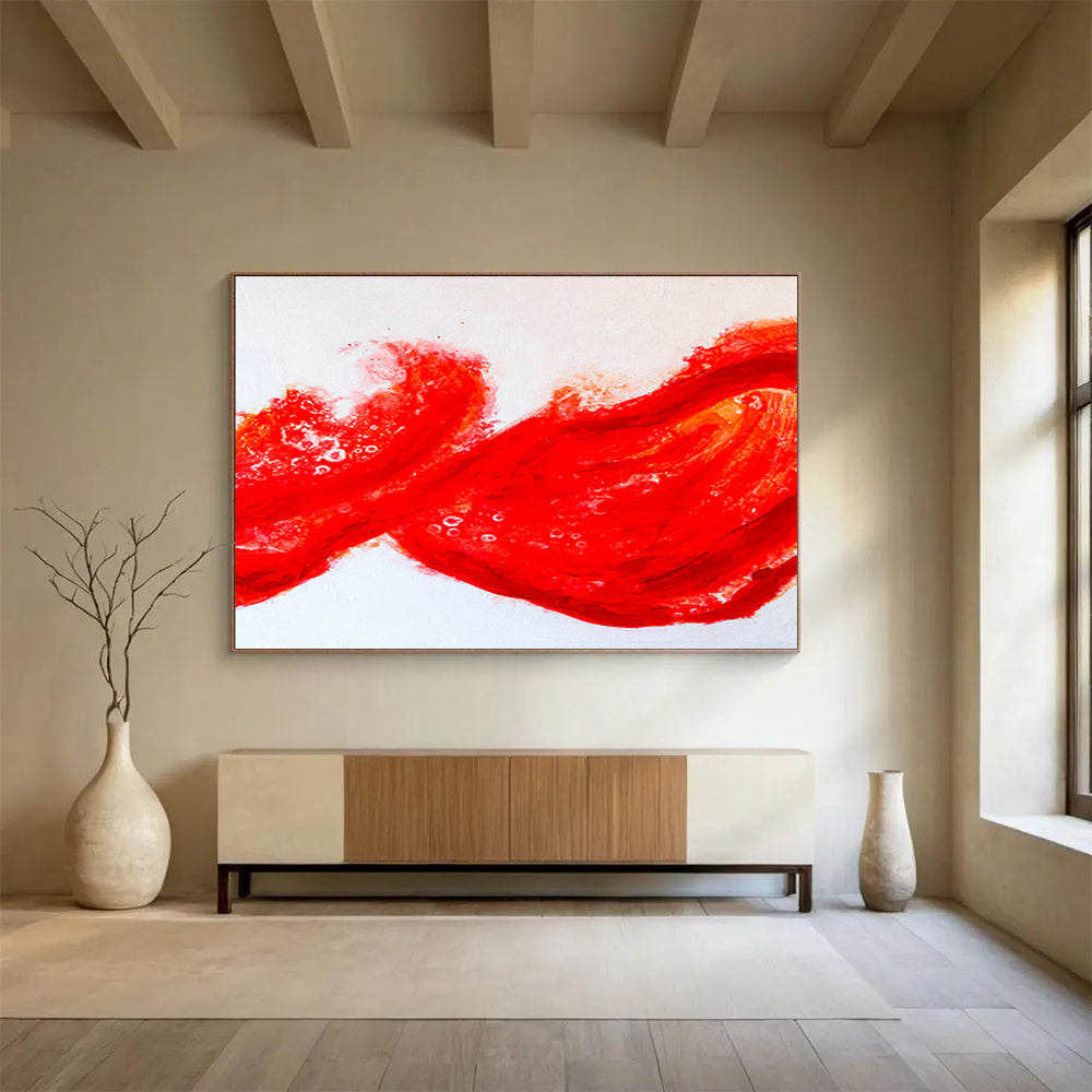 Large-Size Custom Abstract Hand Painting for Tropical Island Seaweed Farm Processing Facility DLZ2953