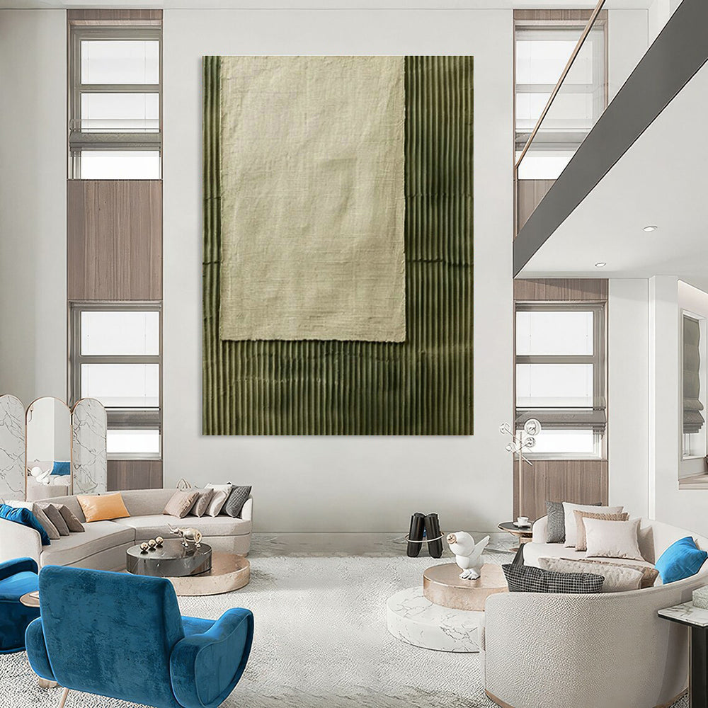 Monumental Large Custom Hand-Painted Abstract Art - Art Deco Chic for Luxury Hotel Lobbies  DLZ0332