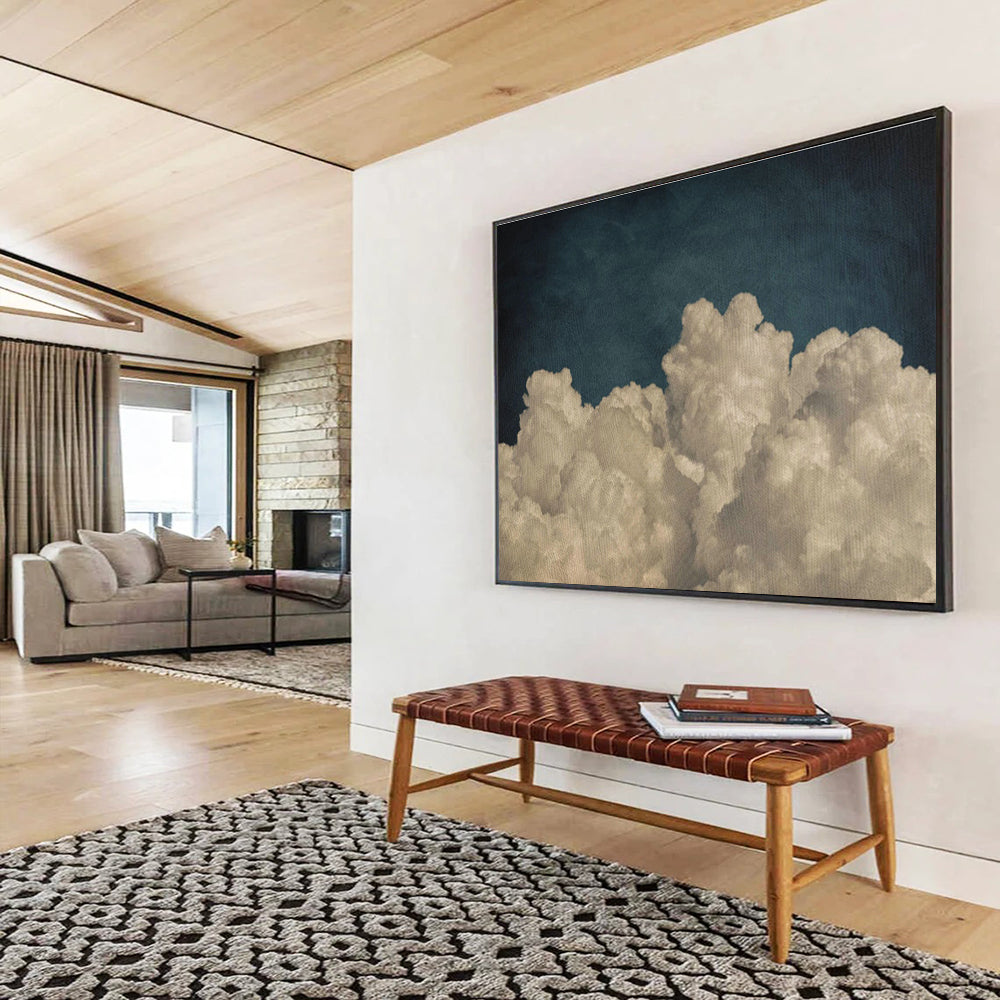 Custom-Made Vertical Farm Large Abstract Hand Painting