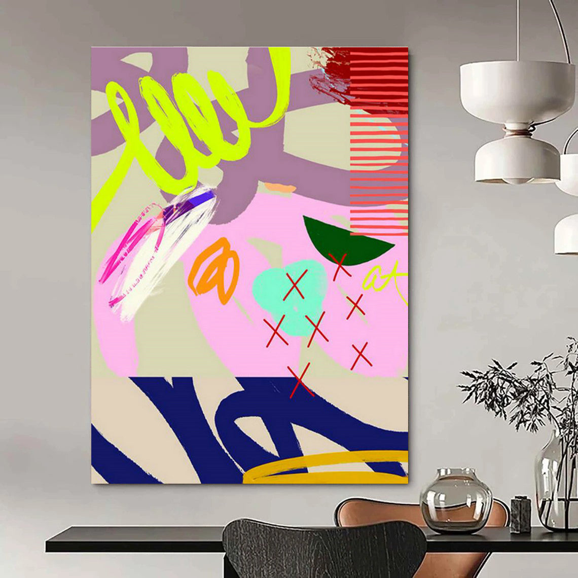 Large-Scale Custom Hand-Painted Abstract Painting - Elegant Decoration for Beauty Salons  DLZ0132