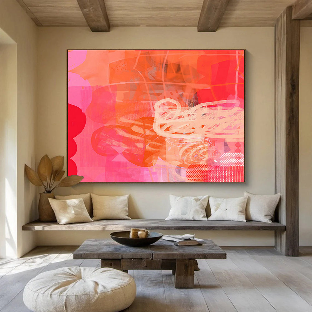 Micro-Ceramic Bead Custom Hand-Painted Abstract for Luxury Hotel Lobbies
