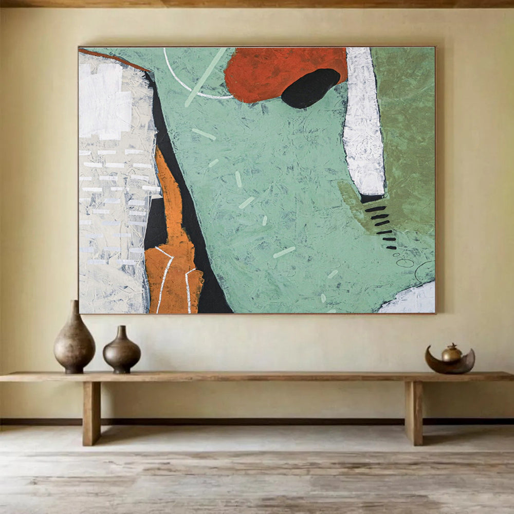 Oversized Custom Hand-Painted Abstract Art for River Delta Wetland Conservation Center DLZ2951