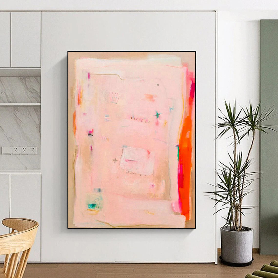 Oversized Custom Hand-Painted Abstract Canvas for Virtual Art Galleries  DLZ0105