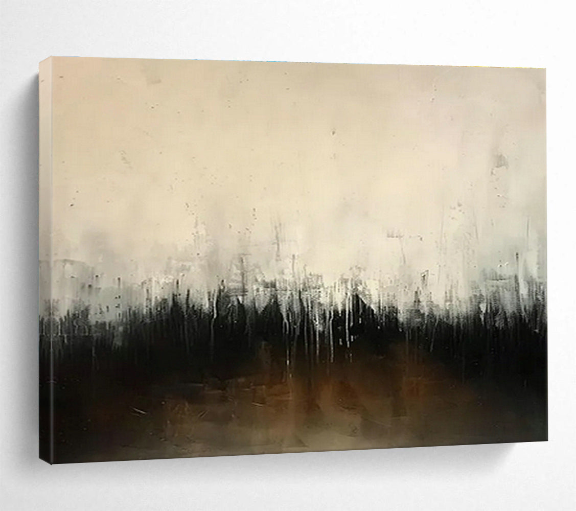 Light & Shadow Custom Hand-Painted Abstract Landscape for Dining Areas