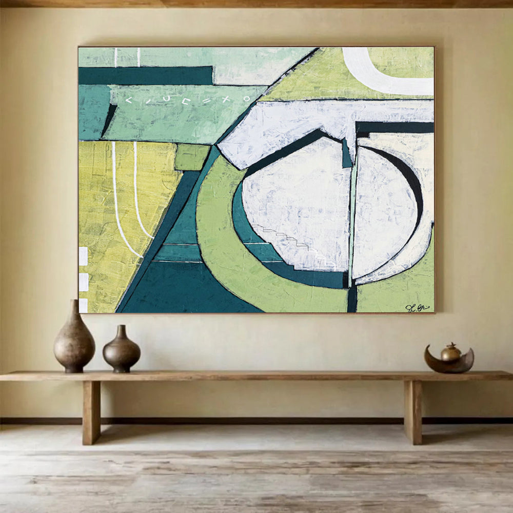 Customized Large-Scale Abstract Hand Painting for Seaside Cliff Observatory Deck DLZ2927