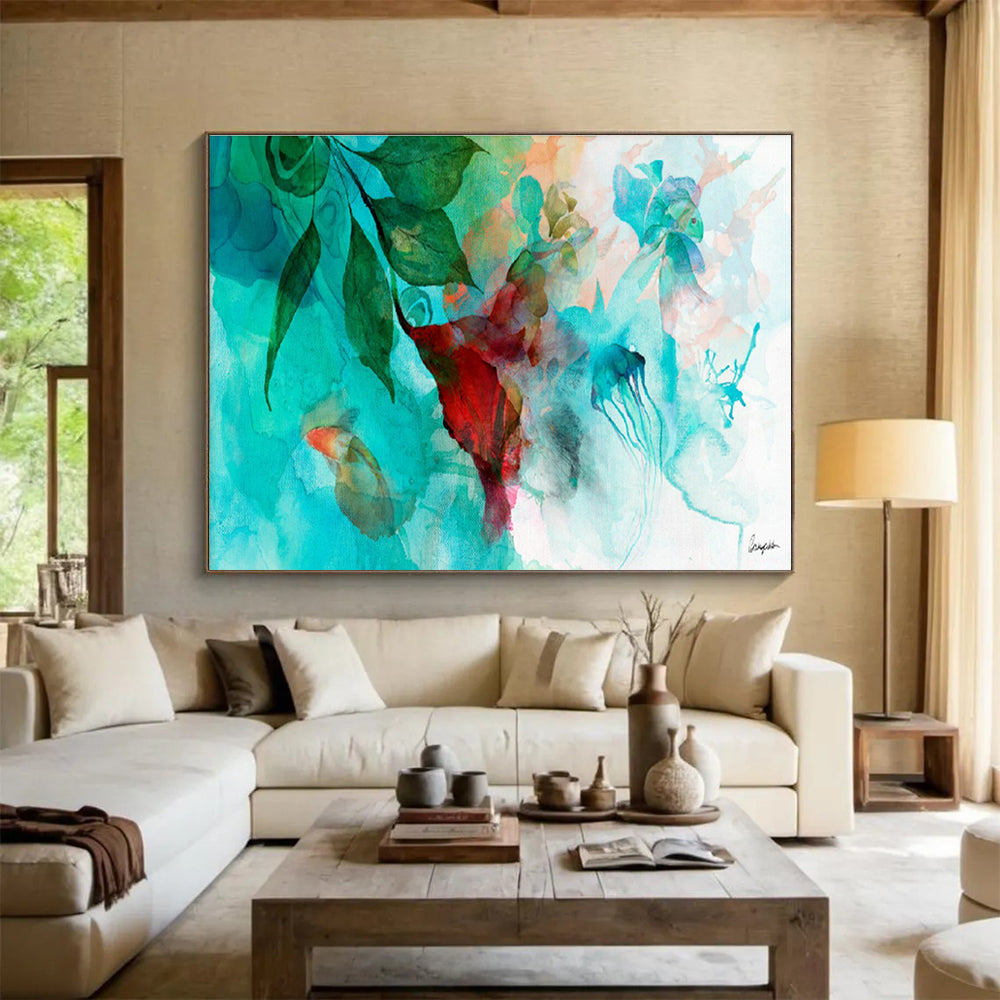 Oversized Custom Hand-Painted Abstract Art for Riverboat Classroom DLZ2922