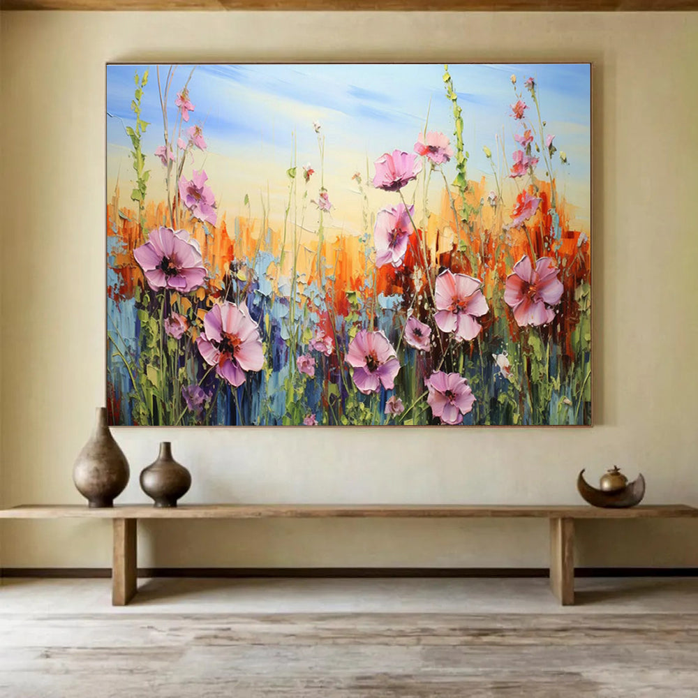 Oversized Custom Hand-Painted Abstract Canvas for Virtual Event Backdrops DLZ3287