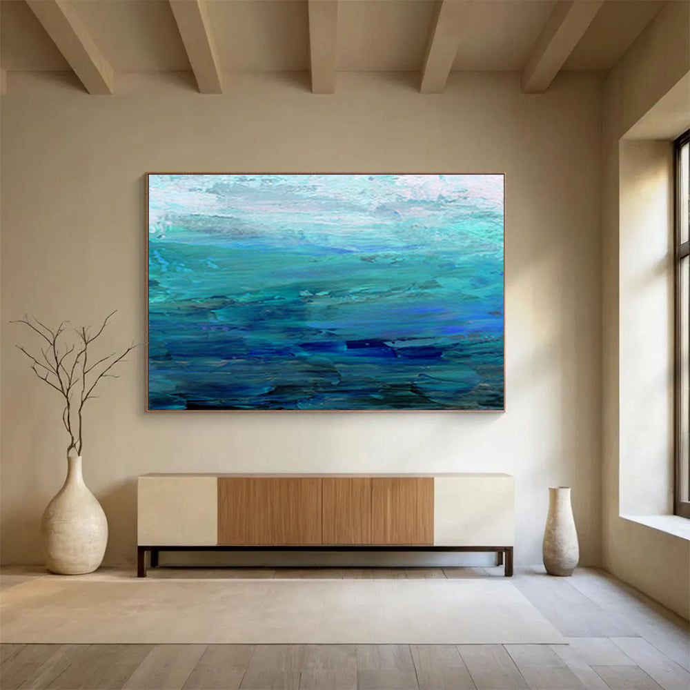 Oversized Custom Hand-Painted Abstract Art for Medical Transcription Service Office DLZ2776