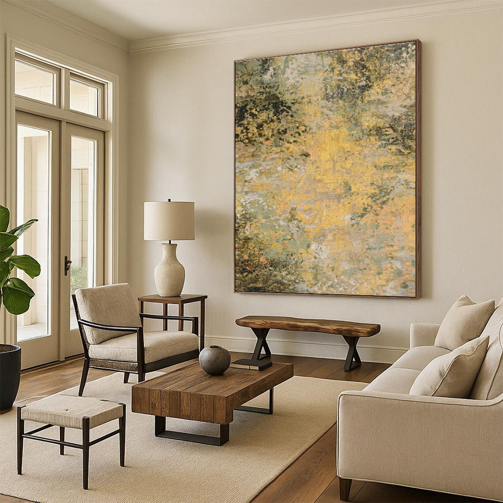 Extra Wide Custom Handmade Abstract Painting for Aquaponics Farms' Visitor Centers  DLZ0075
