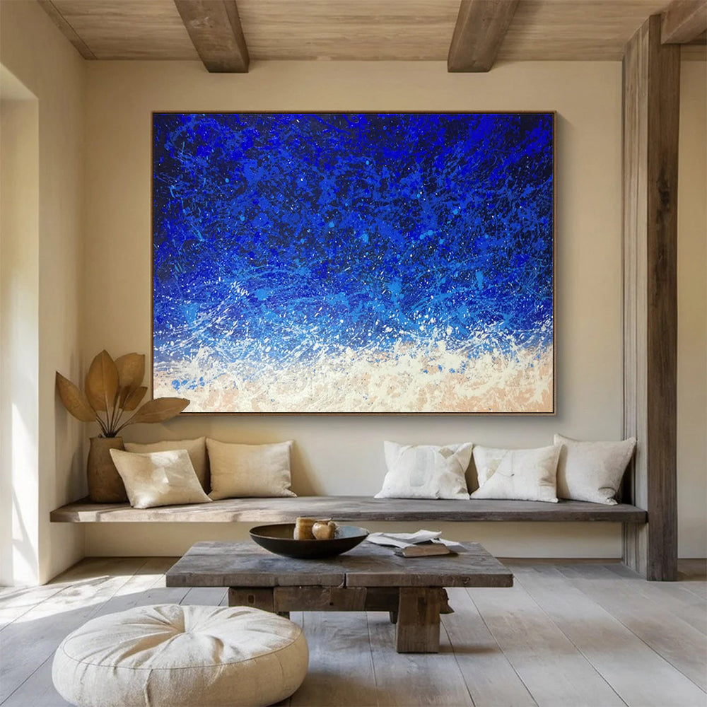 Oversized Handmade Abstract Painting, Dynamic Brushstrokes for Art Galleries DLZ3228