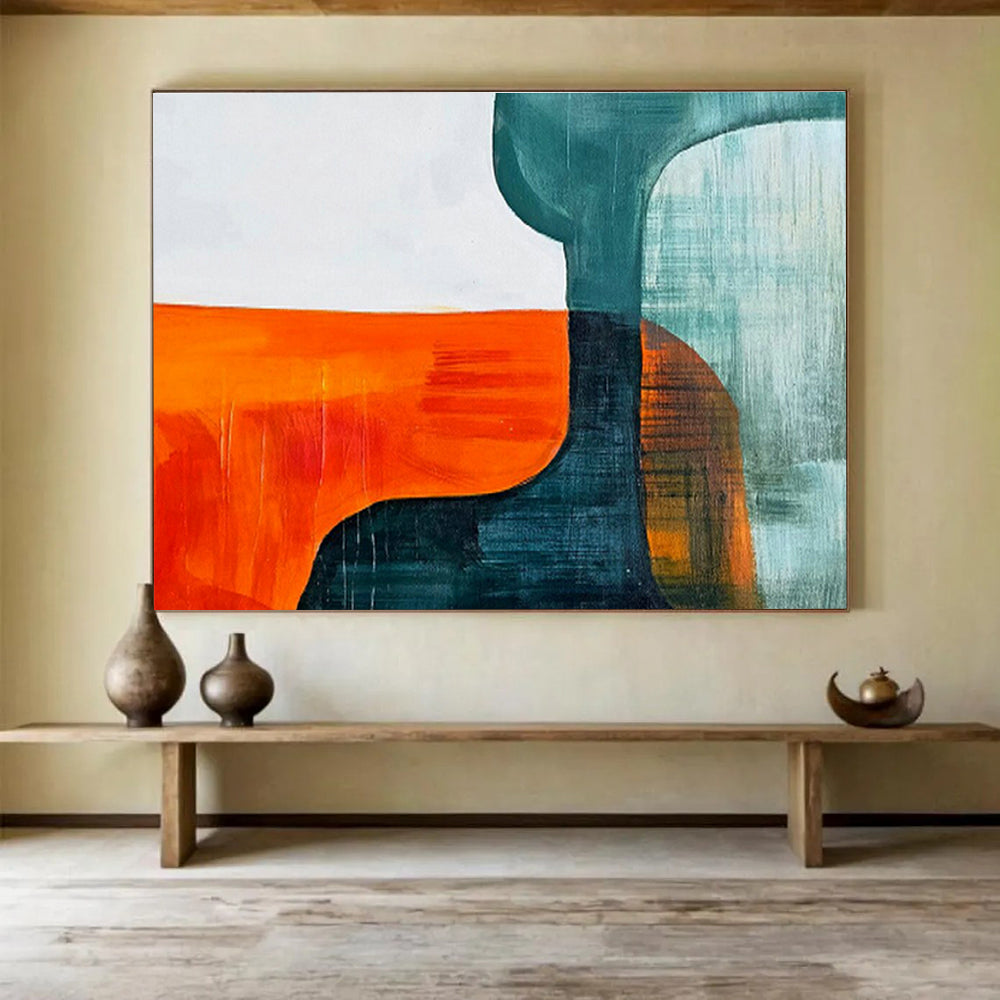 Bespoke Underwater Research Submarine Docking Bay Oversized Abstract Hand-Painted Art DLZ2649