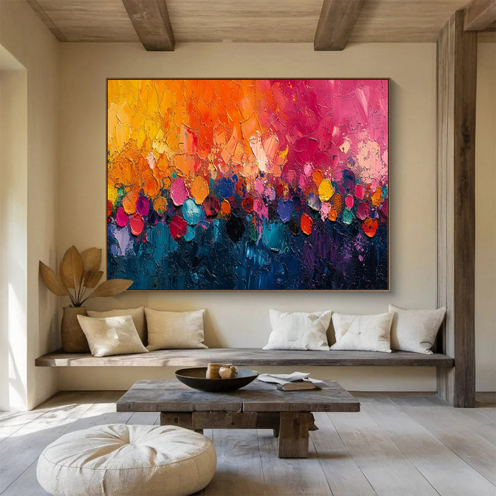 Large-Size Custom Abstract Hand Painting for Urban Vertical Aquaponics Fish Health Monitoring Facility DLZ3094