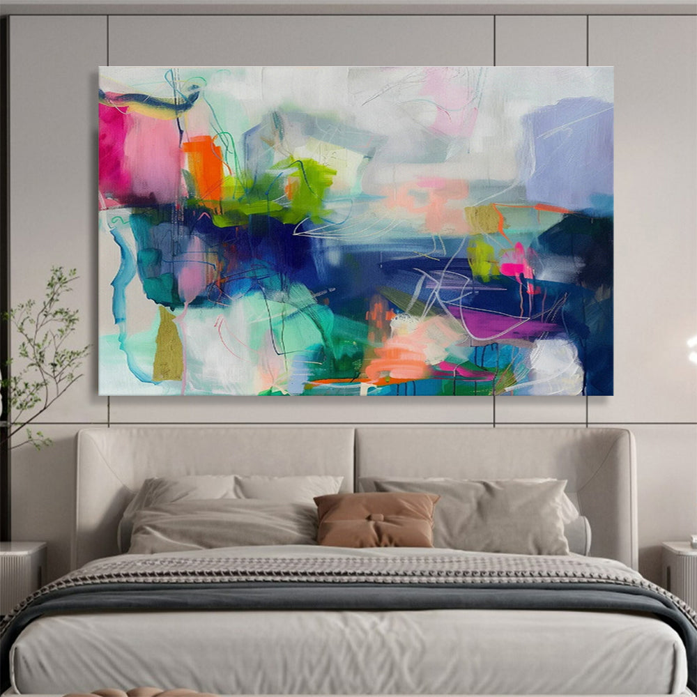 Oversized Custom Hand-Painted Abstract Art for Lunar Rover Manufacturing Facility DLZ2858