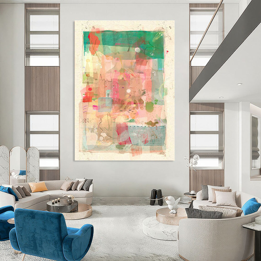 Monumental Large Custom Hand-Painted Abstract Painting - Majestic Decor for Concert Halls  DLZ0171