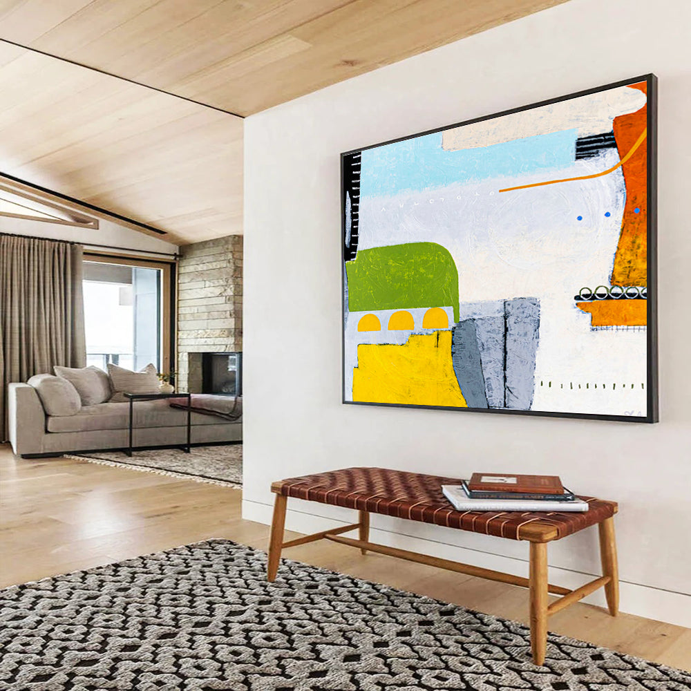 Large-Size Custom Hand-Painted Abstract Painting for Submarine Aquaculture Monitoring Station DLZ2929