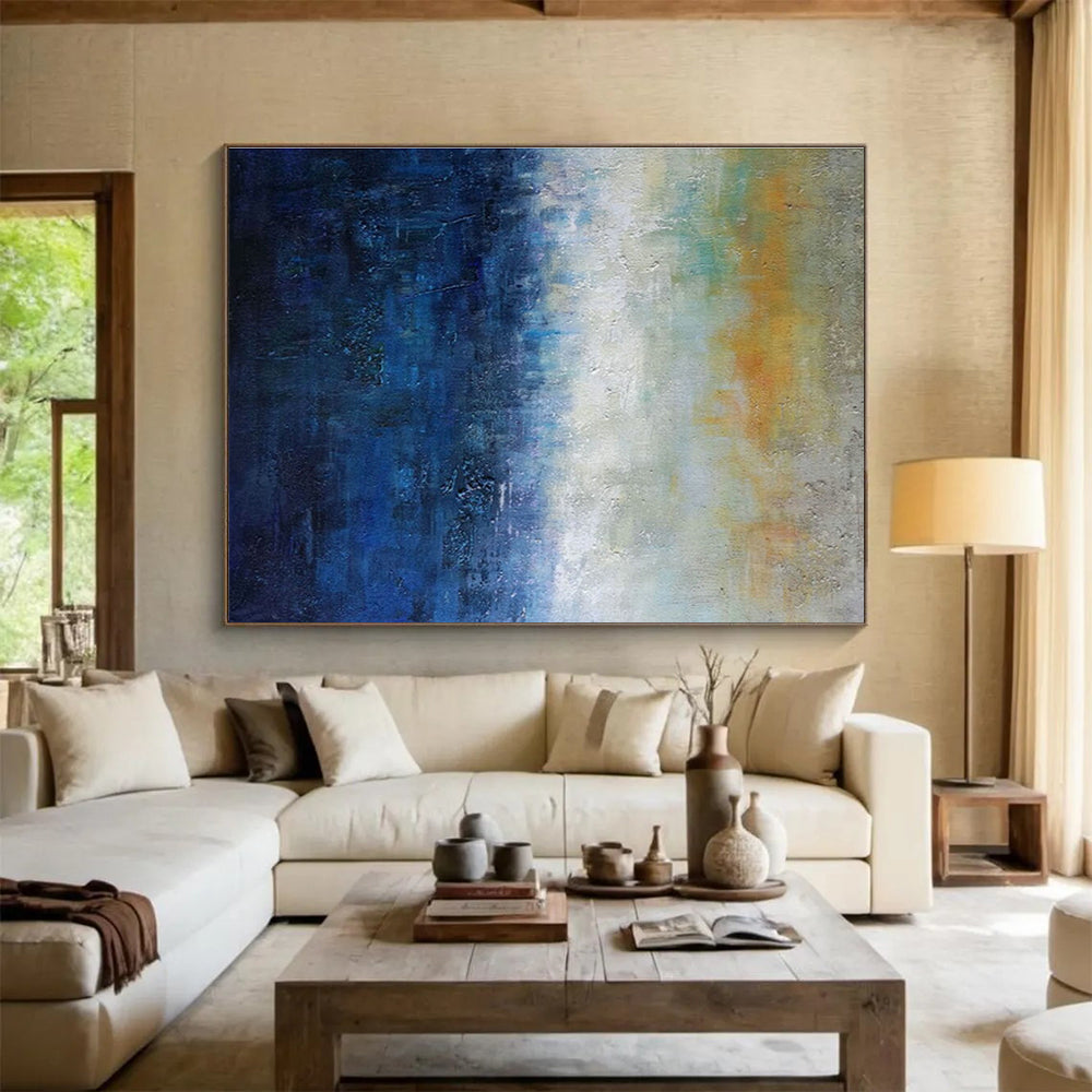 Big Handmade Abstract Wall Art, Subtle Monochromatic for Scandinavian Decor DLZ3238